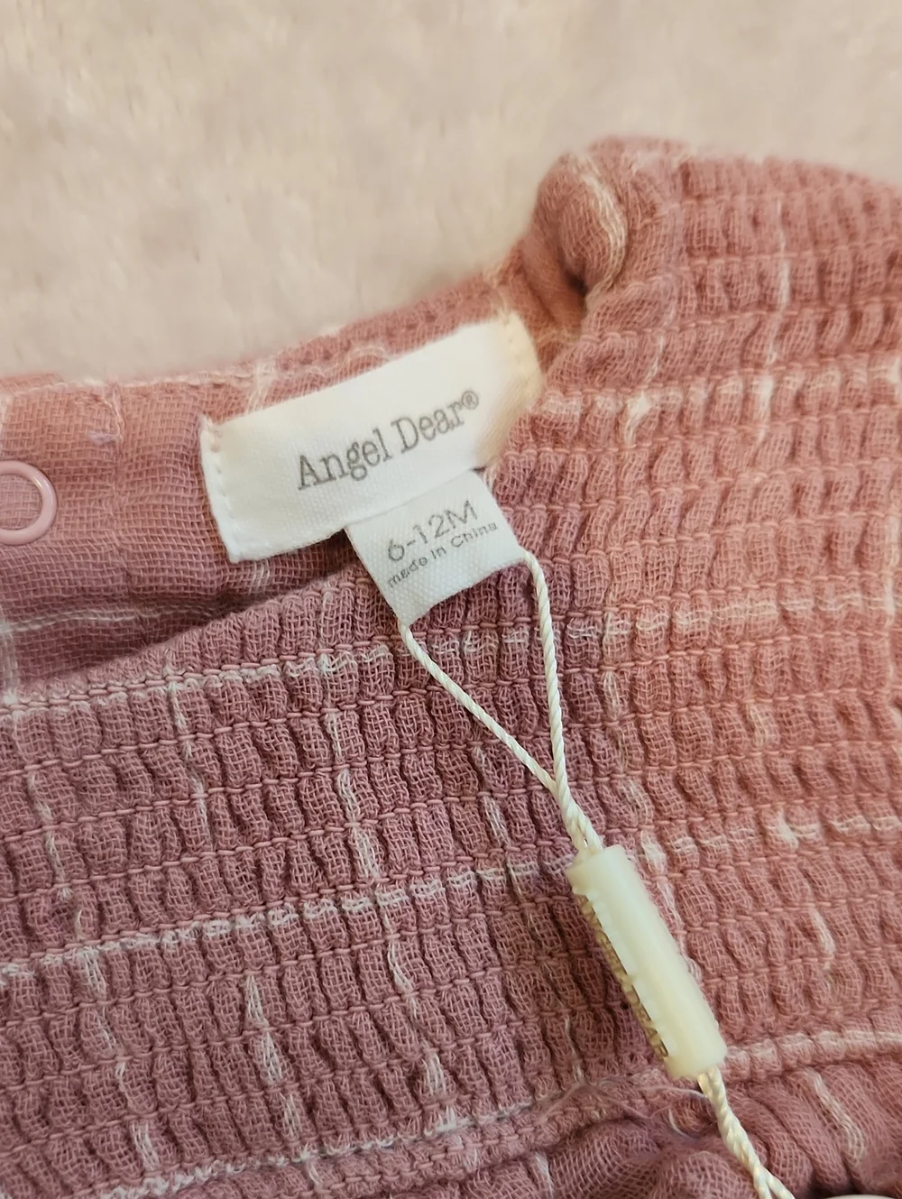Angel Dear Mauve Pink Plaid Ruffle Dress
